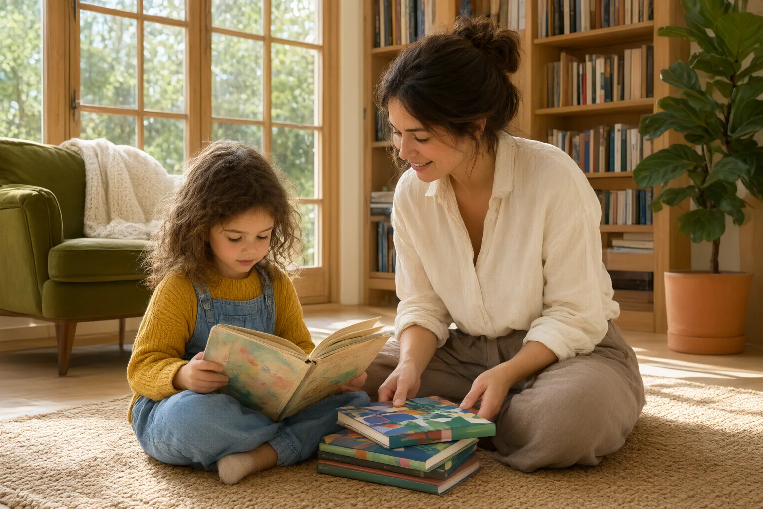 Editorial scene showing practical next steps for What to Do When Your Child Wants the Same Book Repeatedly